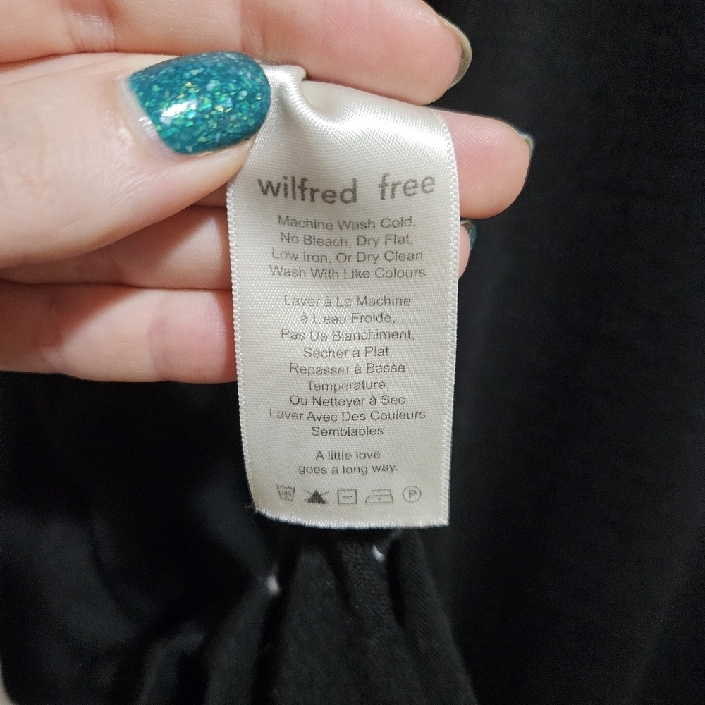 Aritzia Wilfred Free Marcoux Knit Black V-neck Mini Dress Size Extra Small - Picture 8 of 9